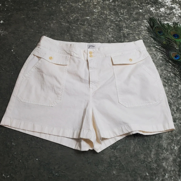 J.crew Cream Shorts - Picture 1 of 8